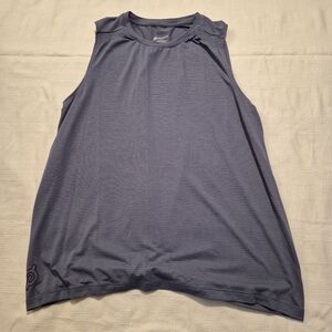 Peloton women's XL sleeveless shirt, back knotted smokey blue EUC